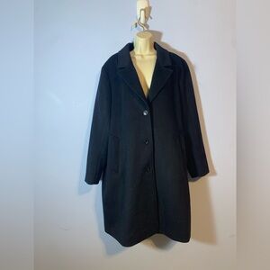 Abercrombie & Fitch the Dad coat navy black wool blend overcoat size XL